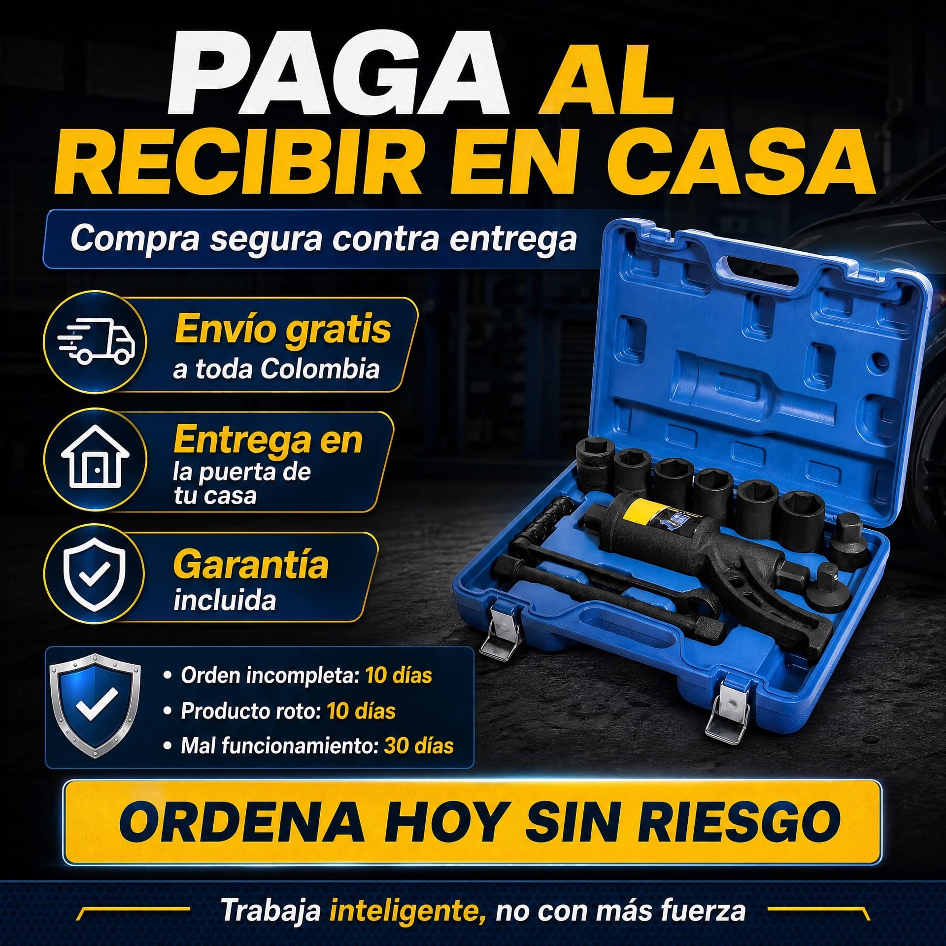 Multiplicador de Fuerza Torque + Kit de Copas