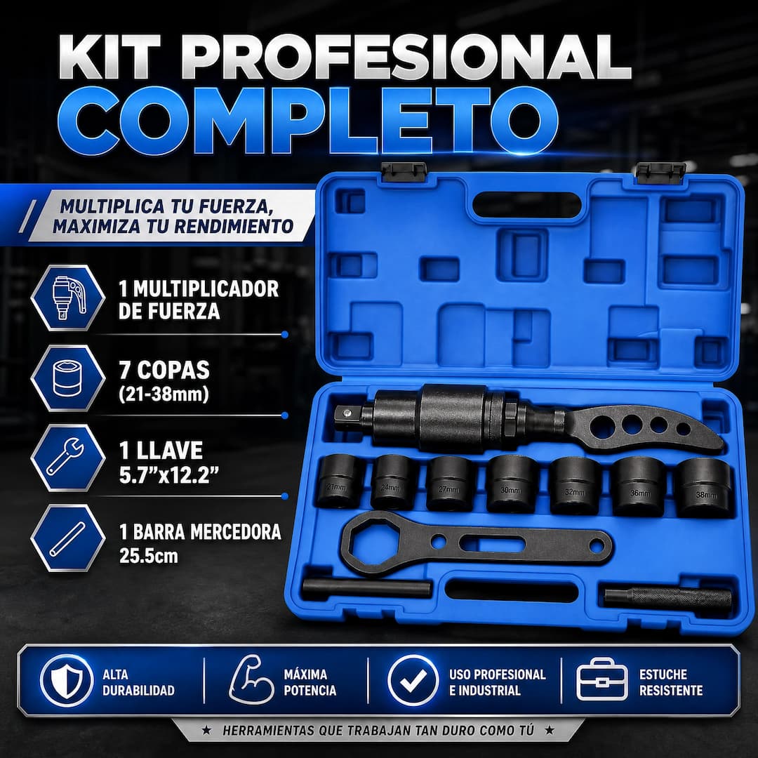 Multiplicador de Fuerza Torque + Kit de Copas